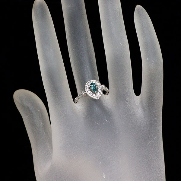 Pt900 トルマリン ダイヤモンド リング 0.22ct D0.30ct