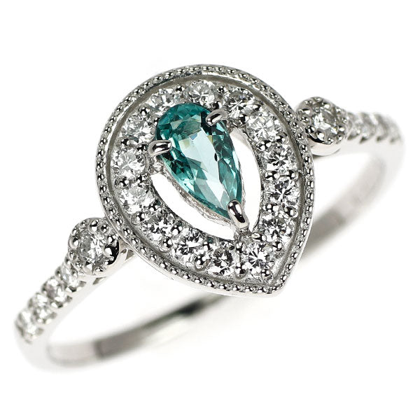 Pt900 トルマリン ダイヤモンド リング 0.22ct D0.30ct