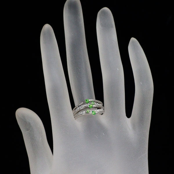 希少 Pt900 デマントイドガーネット ダイヤモンド リング 0.35ct D0.20ct