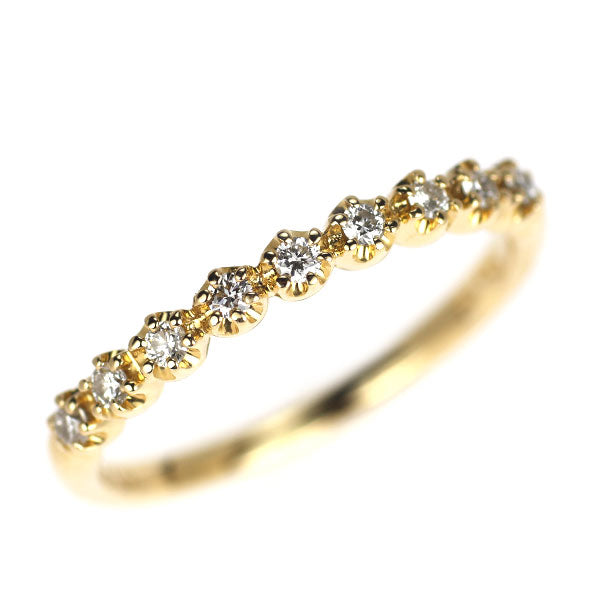 スタージュエリー K18YG ダイヤモンド リング 0.12ct ハーフエタニティ