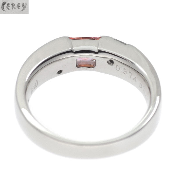 ジェムケリー 希少 Pt900 マダガスカル産非加熱パパラチア サファイア ダイヤモンド リング 0.374ct D0.09ct