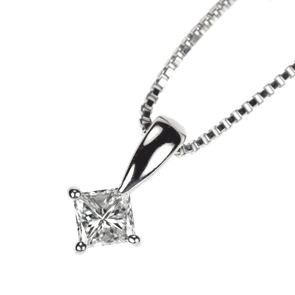 ヴァンドーム青山 Pt900/ Pt850 プリンセスカット ダイヤモンド ペンダントネックレス 0.20ct