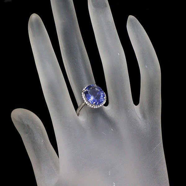 Pt950 フルオライト ダイヤモンド リング 5.00ct D0.15ct