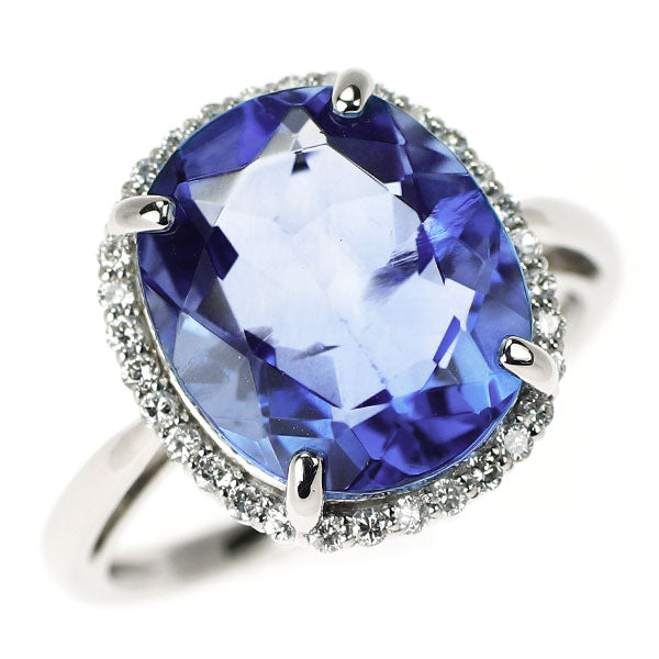 Pt950 フルオライト ダイヤモンド リング 5.00ct D0.15ct
