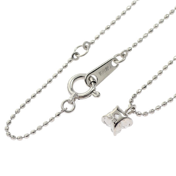 K18WG リリーカット ダイヤモンド ペンダントネックレス 0.221ct F VS1
