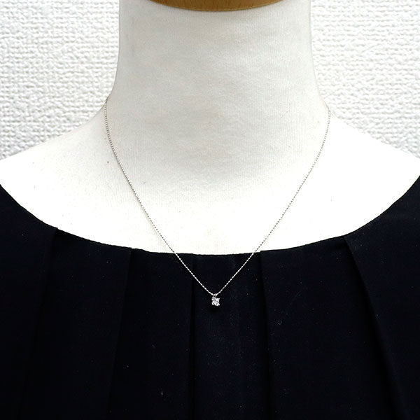 K18WG リリーカット ダイヤモンド ペンダントネックレス 0.221ct F VS1