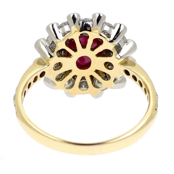 K18YG/Pt900 ルビー ダイヤモンド リング 1.55ct D1.00ct