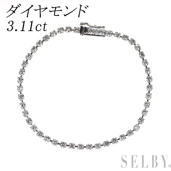K18WG ダイヤモンド テニス ブレスレット 3.11ct