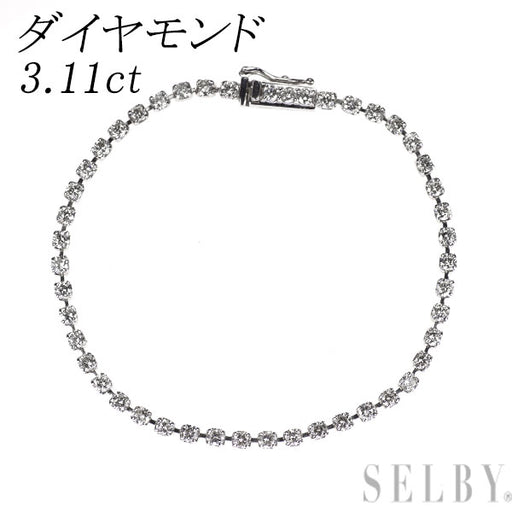 K18WG ダイヤモンド テニス ブレスレット 3.11ct — セルビーオンライン
