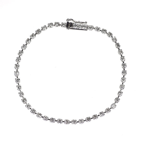 K18WG ダイヤモンド テニス ブレスレット 3.11ct