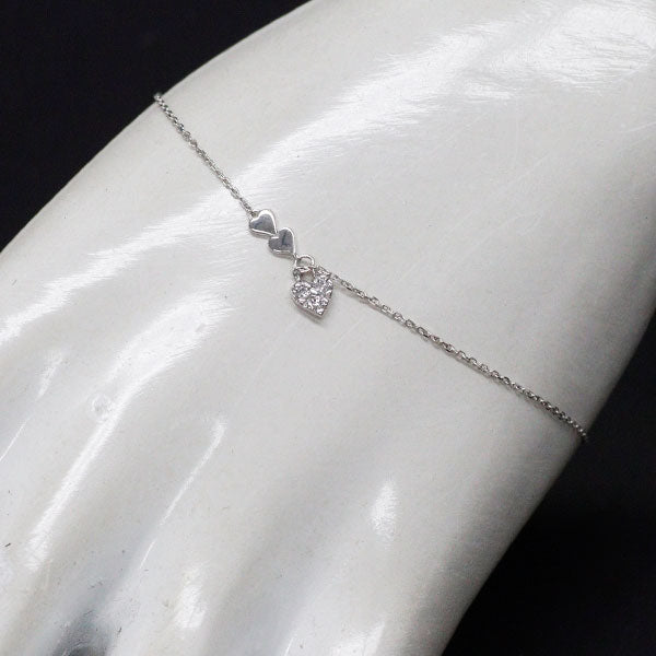 スタージュエリー K18WG ダイヤモンド ブレスレット 0.04ct ハート