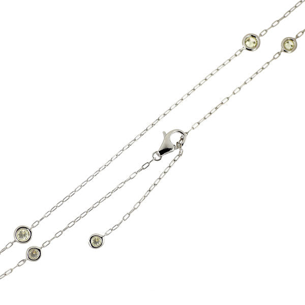 K18WG ダイヤモンド ネックレス 0.47ct ステーション