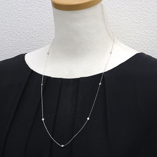 K18WG ダイヤモンド ネックレス 0.47ct ステーション