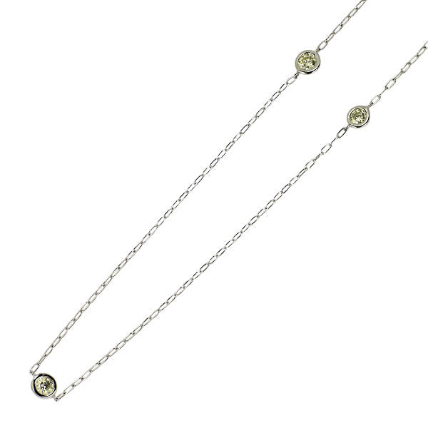 K18WG ダイヤモンド ネックレス 0.47ct ステーション