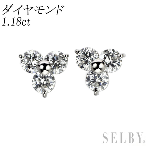 Pt900 ダイヤモンド ピアス 1.18ct