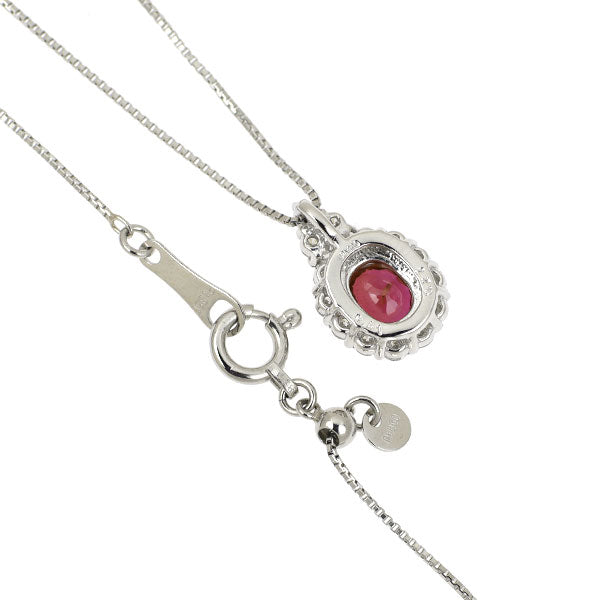 Pt900/ Pt850 ルビー ダイヤモンド ペンダントネックレス 0.41ct D0.25ct