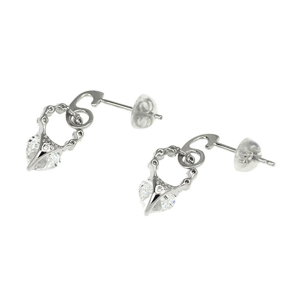 Pt900 ハートシェイプ ダイヤモンド ピアス 1.088ct D0.20ct