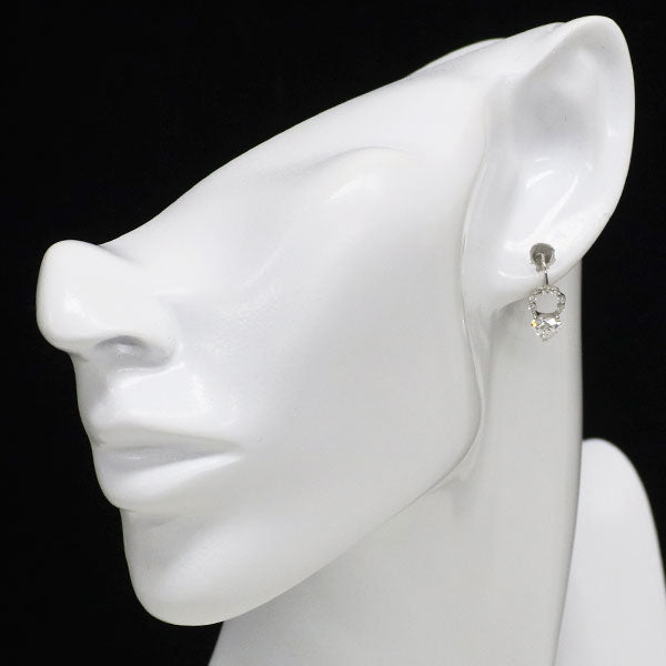 Pt900 ハートシェイプ ダイヤモンド ピアス 1.088ct D0.20ct