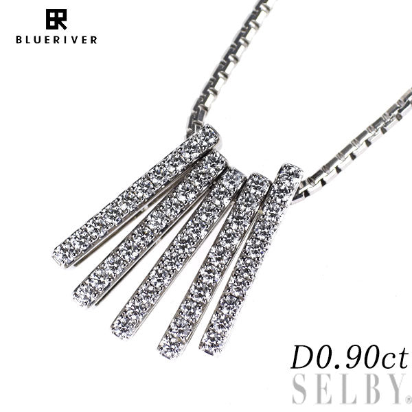 ブルーリバー Pt950/ Pt850 ダイヤモンド ペンダントネックレス 0.90ct
