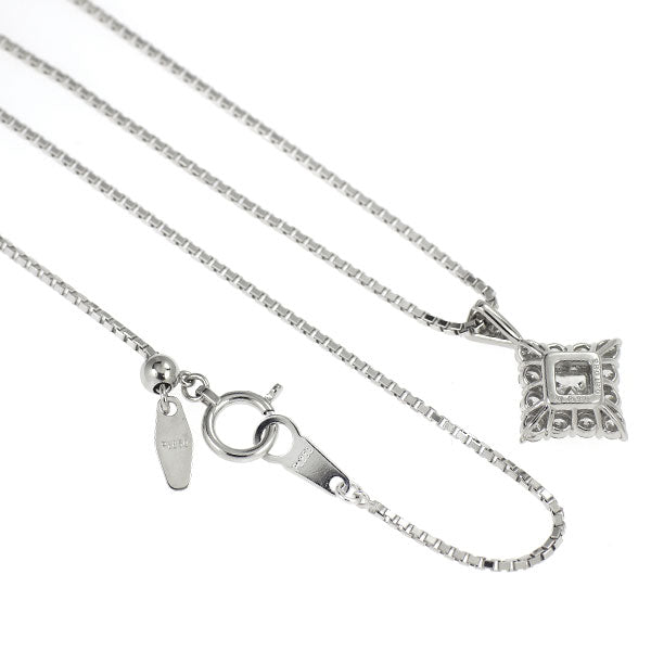Pt950/Pt850 プリンセスカット ダイヤモンド ペンダントネックレス 0.31ct D IF D0.35ct