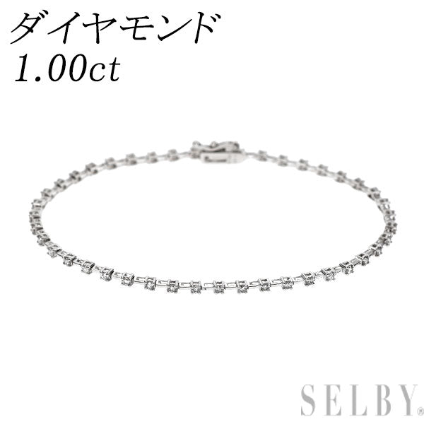 K18WG ダイヤモンド テニス ブレスレット 1.00ct