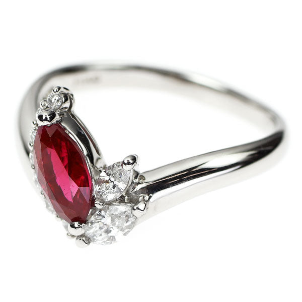 Pt900 ルビー ダイヤモンド リング 1.09ct D0.40ct