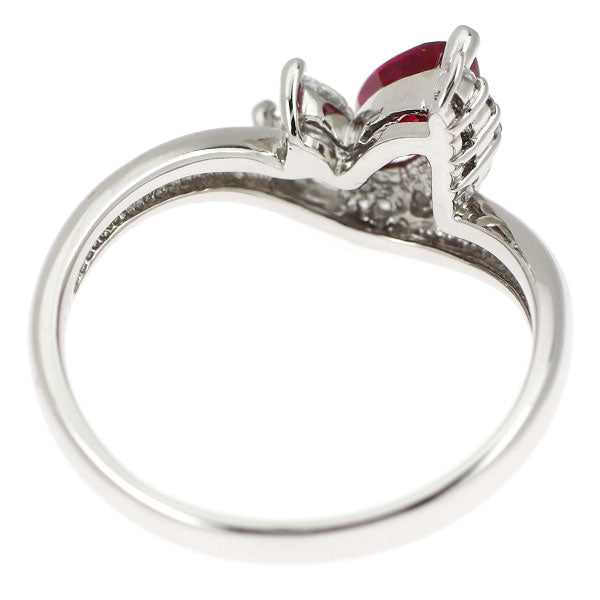 Pt900 ルビー ダイヤモンド リング 1.09ct D0.40ct
