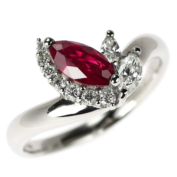Pt900 ルビー ダイヤモンド リング 1.09ct D0.40ct