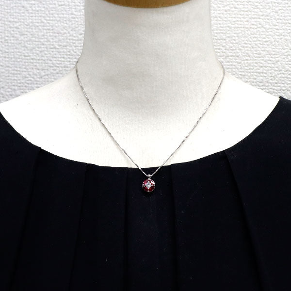 Pt900/ Pt850 ダイヤモンド ルビー ペンダントネックレス 0.20ct R0.90ct