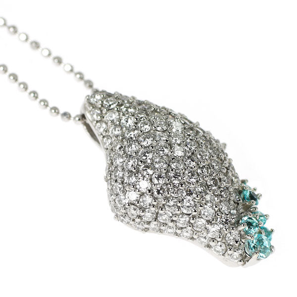 Pt950 パライバトルマリン ダイヤモンド ペンダントネックレス 0.16ct D1.09ct