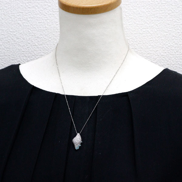 Pt950 パライバトルマリン ダイヤモンド ペンダントネックレス 0.16ct