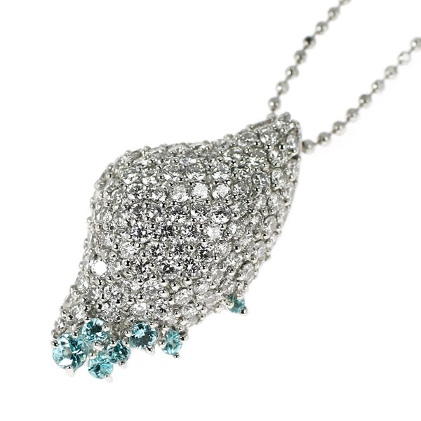 Pt950 パライバトルマリン ダイヤモンド ペンダントネックレス 0.16ct D1.09ct