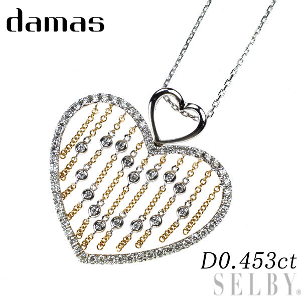 DAMAS/ダマス K18YG/WG ダイヤモンド ペンダントネックレス 0.453ct ハート