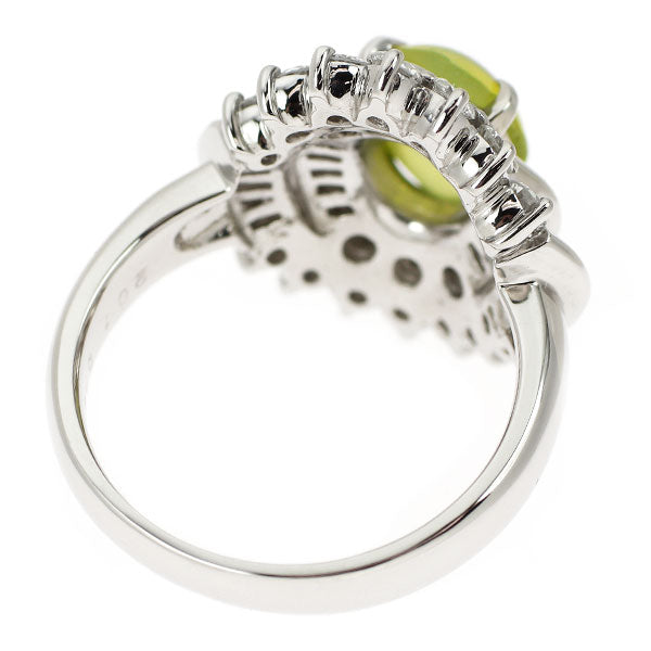 Pt900 クリソベリルキャッツアイ ダイヤモンド リング 2.01ct D1.25ct