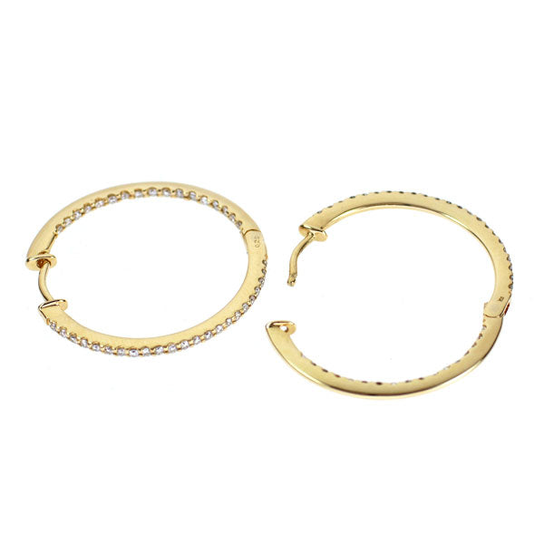 K18YG ダイヤモンド ピアス 0.50ct フープ
