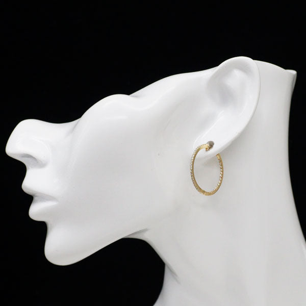 K18YG ダイヤモンド ピアス 0.50ct フープ