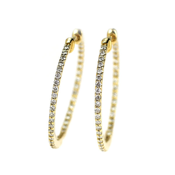 K18YG ダイヤモンド ピアス 0.50ct フープ