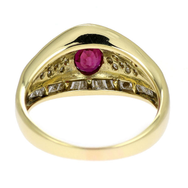 K18YG ルビー ダイヤモンド リング 0.83ct D0.90ct