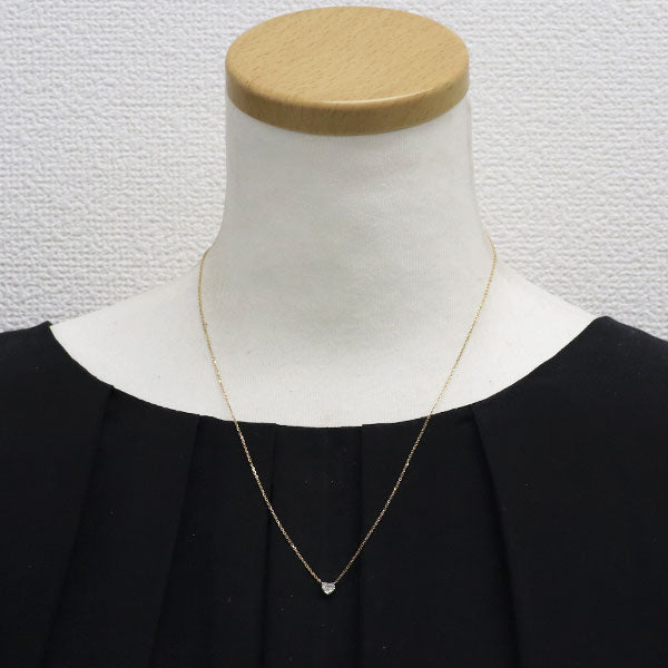 K18PG ハートシェイプ ダイヤモンド ペンダントネックレス 0.346ct