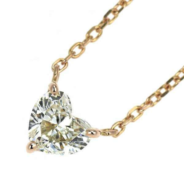 K18PG ハートシェイプ ダイヤモンド ペンダントネックレス 0.346ct