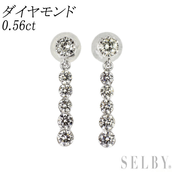 Pt900 ダイヤモンド ピアス 0.56ct