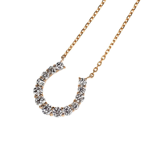 K18PG ダイヤモンド ペンダントネックレス 0.30ct 馬蹄