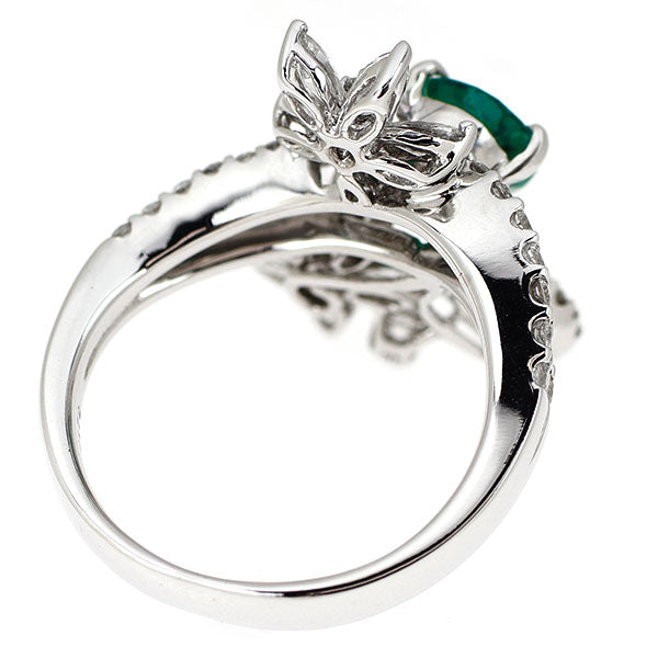 K18WG エメラルド ダイヤモンド リング 1.01ct D1.72ct