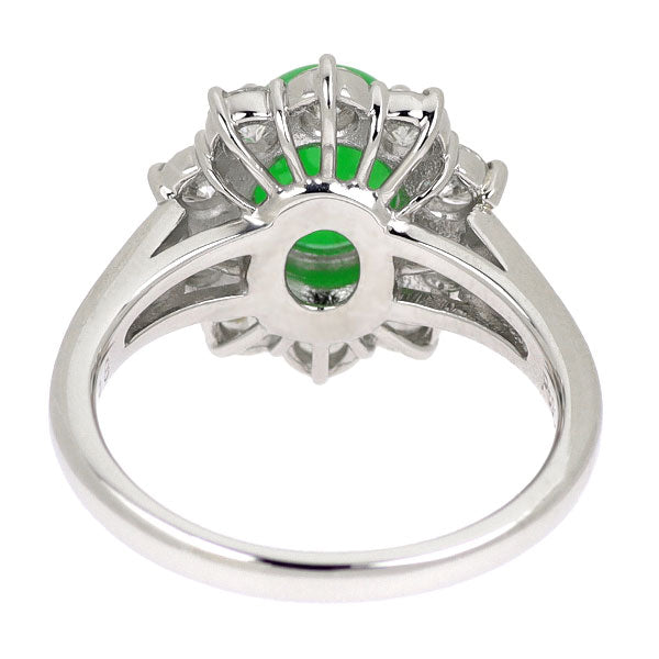Pt900 翡翠 ダイヤモンド リング D0.98ct