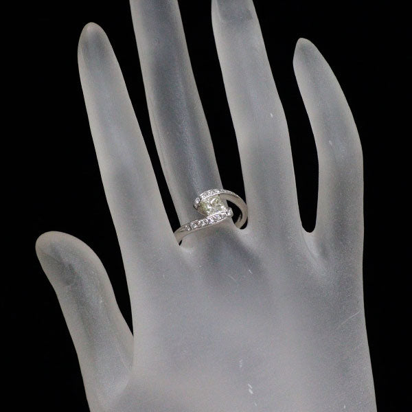 Pt900 ダイヤモンド リング 0.787ct D0.21ct