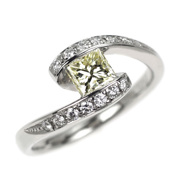 Pt900 ダイヤモンド リング 0.787ct D0.21ct