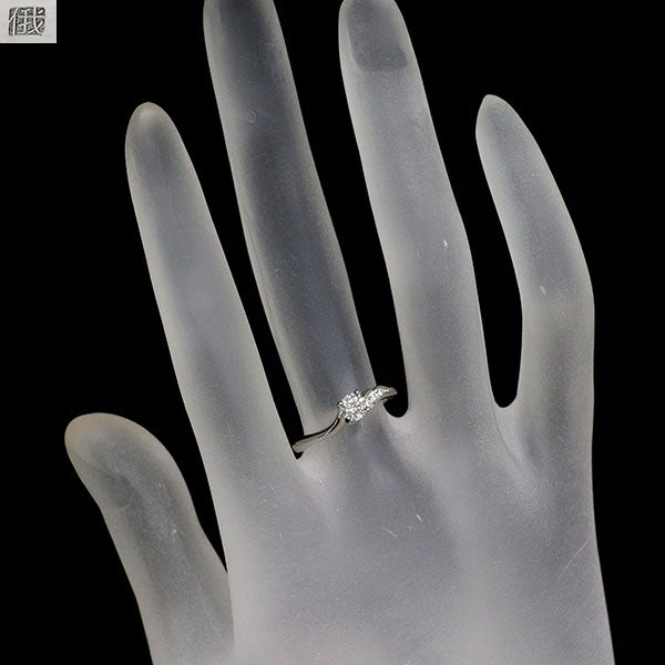 俄 Pt950 ダイヤモンド リング 0.25ct D VVS1 3EX 唐花