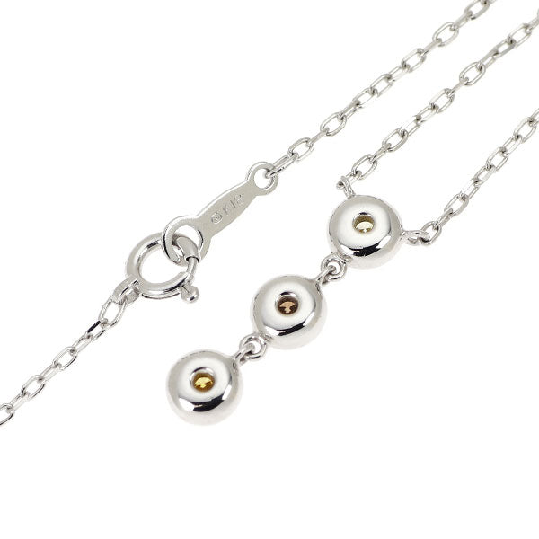 ミキモト K18WG 天然カラーダイヤモンド ペンダントネックレス 0.16ct