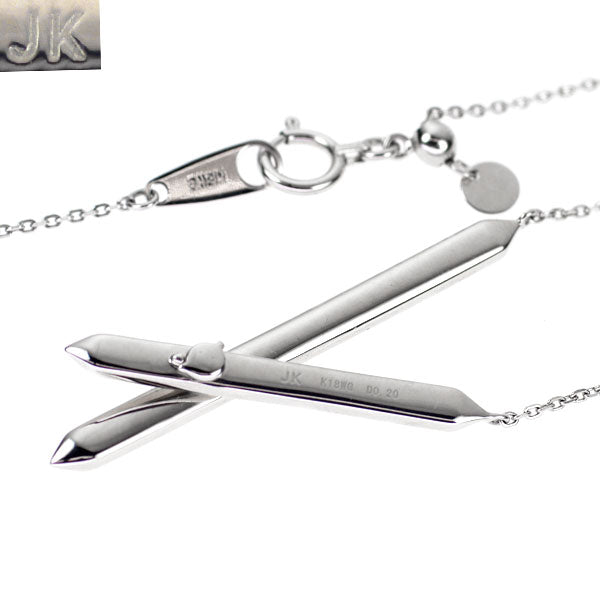 JUNKO KOSHINO K18WG ダイヤモンド ペンダントネックレス 0.20ct