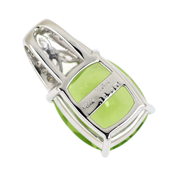 Pt900 ペリドット ダイヤモンド ペンダントトップ 7.34ct D0.24ct
